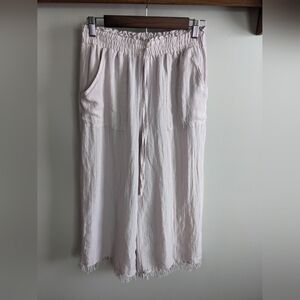 Gilli Wide Leg Cropped Boho Pixie Whimsical Violet Pants Size Small Fringed